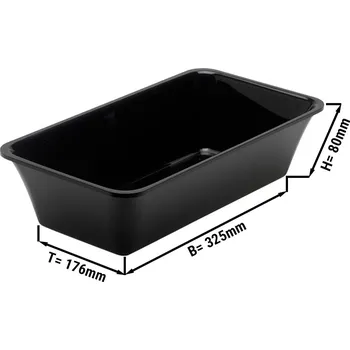 Dóza na potraviny G.Gastro Obdélníková prezentační nádoba GN 1/3 - černá - bez BPA - 325 x 176 x 80 mm| Nádoba na maso | Prezentační nádoba| Nádoba na pokrmy | Mísa | Přípravná nádoba