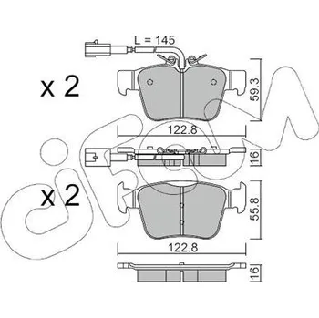 Auto-moto Sada brzdových destiček, kotoučová brzda CIFAM 822-1101-0