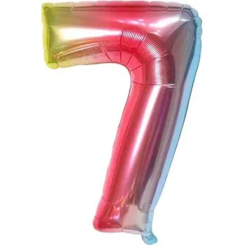 Balónek Fóliový balónek 80 cm - číslice 7 - duhový - 24227