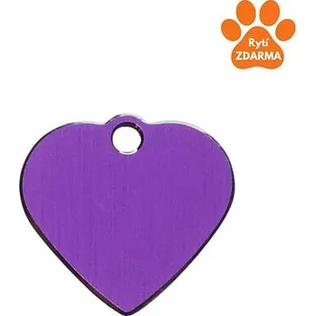 psí známka Psí známka IMARC Srdce Hi-Line fialové varianta S 25x24mm