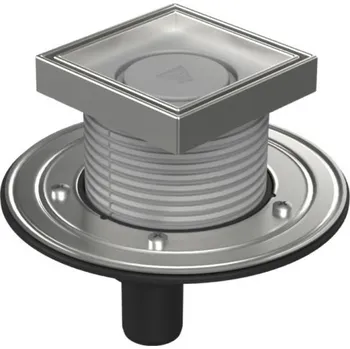 Podlahová vpusť spodní D40, nerez příruba, rámeček, mřížka CERAMICS 125