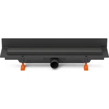 Odvodňovací žlab Podlahový linear. žlab ke stěně černý 450 mm, boční D40, Klasik/floor černá