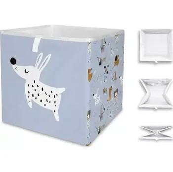 Truhla Úložná krabice woof woof, 32x32 cm, modrá - SLEVA 3% s kodem radost25