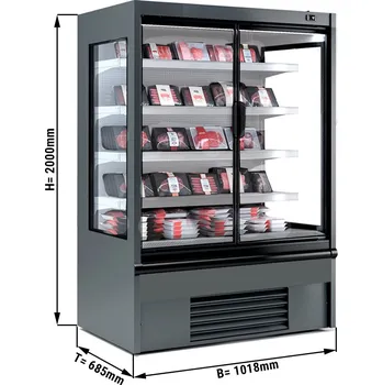 Vinotéka G.Gastro Přístěnný chladicí regál šedý - 1,02 x 0,68 m - se 4 policemi