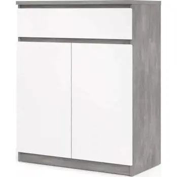 Komoda Komoda Simplicity 234 beton/bílý lesk - SLEVA 3% s kodem radost25