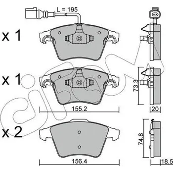Auto-moto Sada brzdových destiček, kotoučová brzda CIFAM 822-552-0