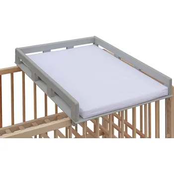 přebalovací pult a komoda Přebalovací pult OGY Scarlett na postýlku - šedý - s přebalovací podložkou - bílá