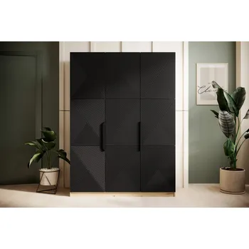 Šatní skříň Šatní skříň Asha 150, artisan / černý mat / černé úchyty