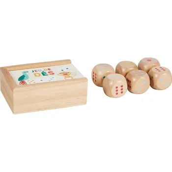 Dřevěná hračka Ostaria Hrací kostky v dřevěném boxu 6 kostek