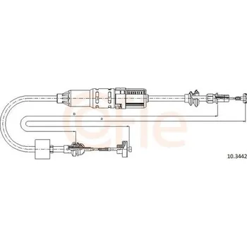 Spojkové lanko Tazne lanko, ovladani spojky COFLE 10.3442