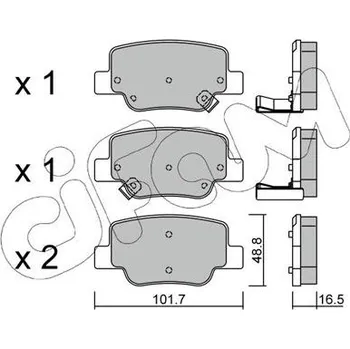 Brzdový systém Sada brzdových destiček, kotoučová brzda CIFAM 822-880-0