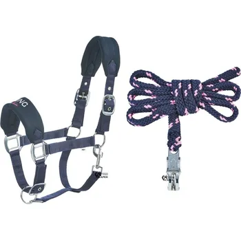 Ohlávka a vodítko Busse -YOUNG STAR- - Tmavě modrá - Cob