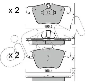 Brzdová destička Sada brzdových destiček, kotoučová brzda CIFAM 822-835-0