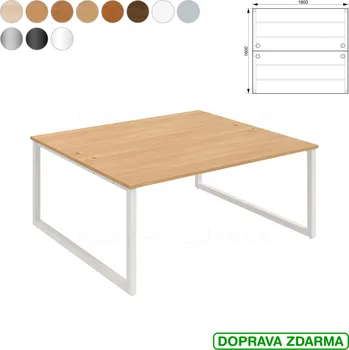 Psací stůl USD O 1800 Hobis UNI - Stůl pracovní zdvojený 180 x 160