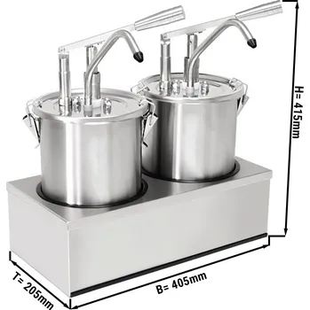 G.Gastro Dávkovač omáčky - 2x 4L - vč. stojanu z nerezové oceli