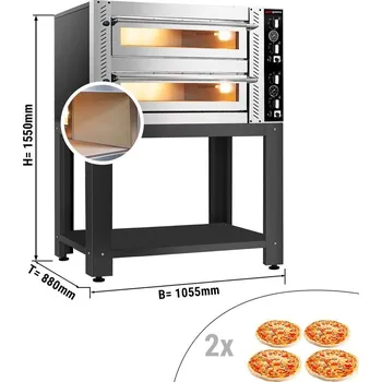 Pec na pizzu G.Gastro Pec na pizzu 4+4x 30 cm (celošamotová) - vč. podstavce