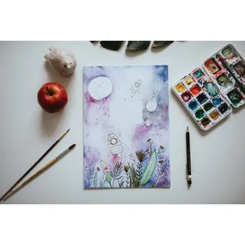 Sešit Be Nice Školní ekologický sešit s pomocnými linkami vpravo, vlevo bez linek A4, č. 422 Vesmír