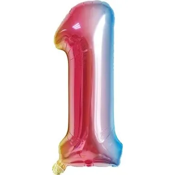 Balónek Fóliový balónek 80 cm - číslice 1 - duhový - 24227