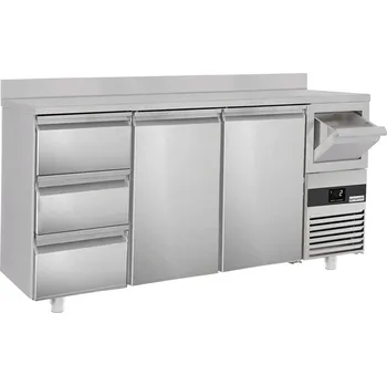 Lednice G.Gastro Barová lednička na nápoje 2,13 m - se 2 dveřmi, 3 šuplíky 1/3, obkladovým panelem & odklepávačem na kávu