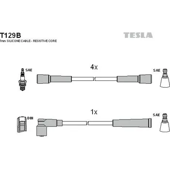 Zapalovací kabel Sada kabelů pro zapalování TESLA T129B