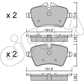Auto-moto Sada brzdových destiček, kotoučová brzda CIFAM 822-768-0