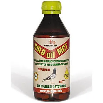 Rostlinný olej GOLD OIL MCT / 250ml – pro holuby. na lety 300 - 600 km