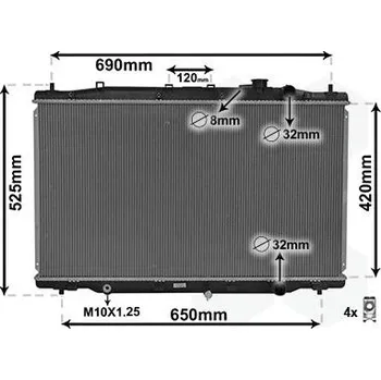 Motor automobilu Chladič, chlazení motoru VAN WEZEL 25012702