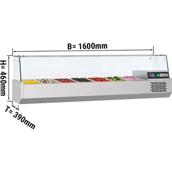 Vinotéka G.Gastro Chladicí vitrína PREMIUM - 1600x390mm - 6x GN 1/3