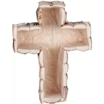 Květináč Kříž břízový, aranžérský obal OC4025 NAT - SLEVA 3% s kodem radost25