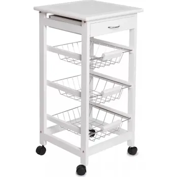 Servírovací stolek Servírovací vozík KORUS, bílá - SLEVA 3% s kodem radost25