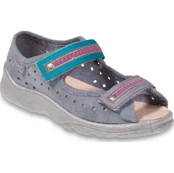 Dívčí bačkory BEFADO 969Y096 31 - dív.sandálek s patou,kož.stélka, šedá Velikost: 33