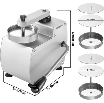 Toustovač G.Gastro Commercial Manual Burger Press - 2 Sizes Ø 100/150 mm - Stainless steel - Made in Europe