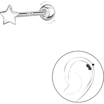 Piercing Stříbrný piercing STAR Ag 925/1000