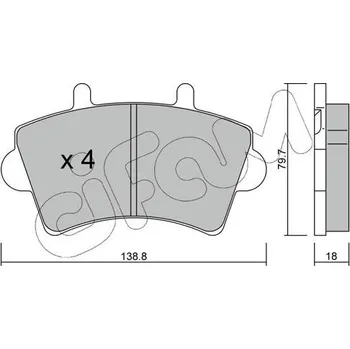 Auto-moto Sada brzdových destiček, kotoučová brzda CIFAM 822-545-0