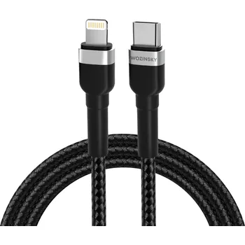 Datový kabel Wozinsky WNBCL2 USB-C PD kabel - Apple Lightning / 2m / 30W / černý