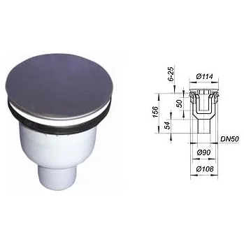 Sifon HL sifon sprch.vany 90mm, 31,8l/min, svislý odtok 50mm HL511N