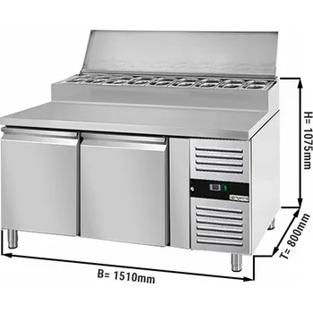 Pizza kámen G.Gastro Přípravný stůl PREMIUM - 1,5 x 0,8 m - se 2 dveřmi