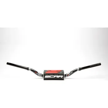 Řídítka SCAR RACING ŘÍDÍTKA 28,6 MM MODEL RC BEND BARVA ČERNÁ/BÍLÁ HOUBY ČERNÁ/BÍLÁ/ČERVENÁ