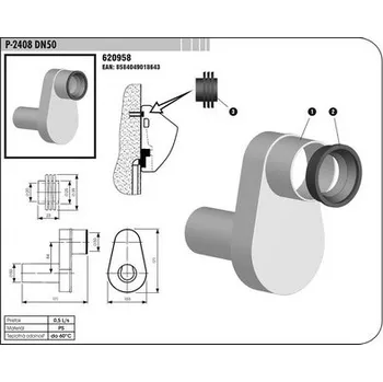 Sifon Sam holding Sifon P-2408 DN50 pisoárový 620958