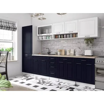 Kuchyňská linka Kuchyňská linka Brigita 300 bílá/tm.modrá MAT - doprava zdarma - SLEVA 3% s kodem radost25