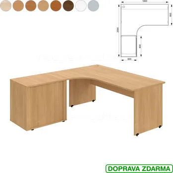 Nábytek GE 1800 60 HR P Hobis Gate - Stůl se skříňkou