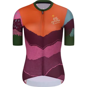 cyklistický dres RIVANELLE Cyklistický dres s krátkým rukávem - SERENITY - fialová/červená XS