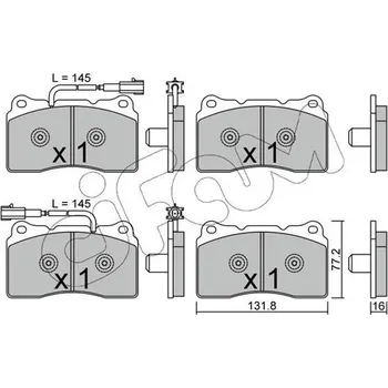 Brzdová destička Sada brzdových destiček, kotoučová brzda CIFAM 822-288-6