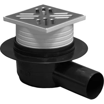 Kanalizační potrubí Podlahová vpusť 50 boční nerez 10x10 s gravitační klapkou (Plast Brno) SI50G01