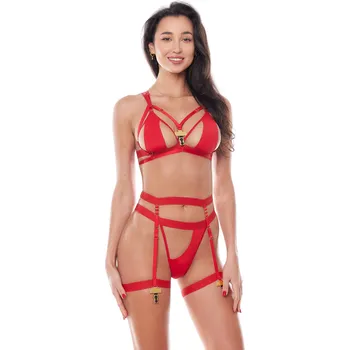 Dámská erotická souprava Anais Aubrey Harness Red Velikost XS