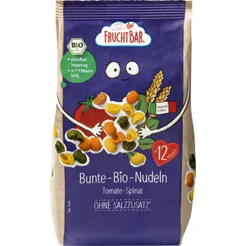 FruchtBar BIO Těstoviny s příchutí rajčat a špenátu 300g