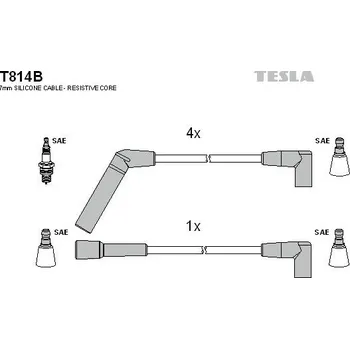 Zapalovací kabel Sada kabelů pro zapalování TESLA T814B