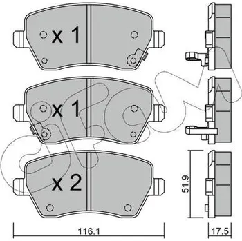 Auto-moto Sada brzdových destiček, kotoučová brzda CIFAM 822-485-2