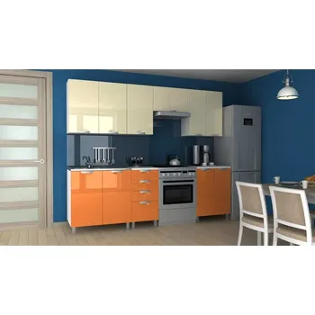 Kuchyňská linka Kuchyňská linka Korry 180/240 - oranžová+vanilka lesk/MDR - doprava zdarma - SLEVA 3% s kodem radost25