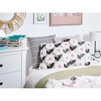 Polštář Sada 2 dekoračních polštářů růžová bavlna 45 x 45 cm květinový vzor snímatelný povlak moderní dekorace doplňky ložnice obývací pokoj Beliani